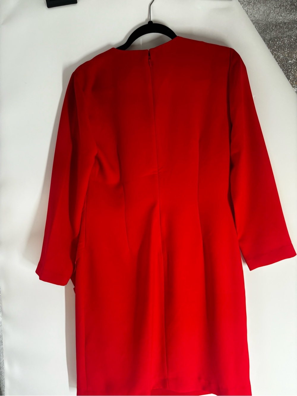 NWT Red Chiffon Style Ruffle Dress Banana Republic - Picture 7 of 7